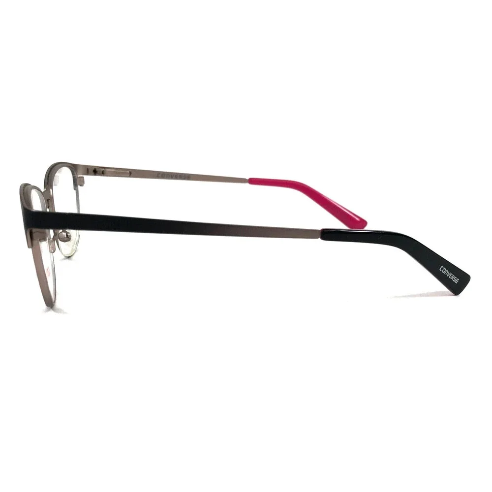 Converse Kids Eyeglasses Frames K201 BLACK Gray Pink Cat Eye Full Rim 46-14-125